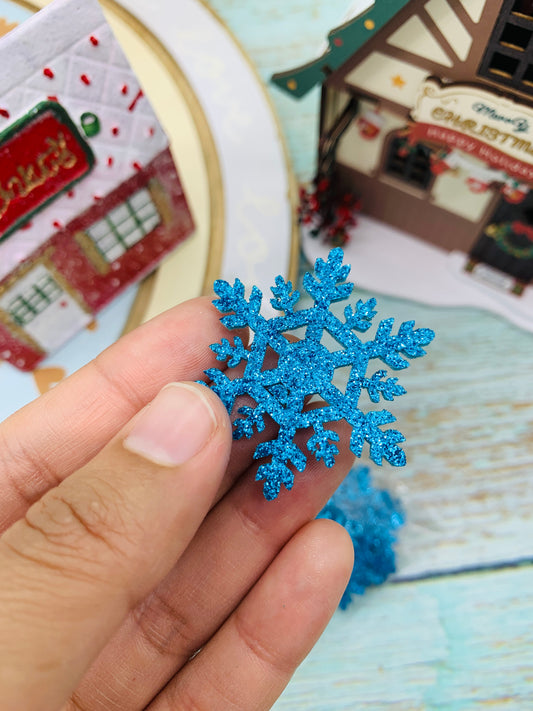 Paquete Copo de Nieve Azul ( 3 und) 4cm