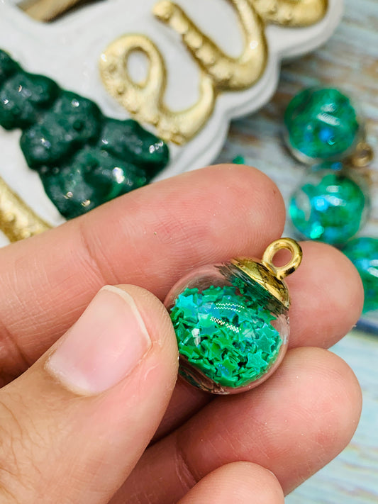 Bolita shaker estrellitas verde (paquete 4 unidades)