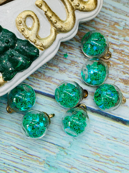 Bolita shaker estrellitas verde (paquete 4 unidades)