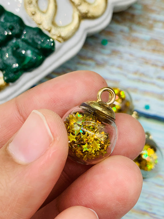 Bolita shaker estrellitas dorado (paquete 4 unidades)