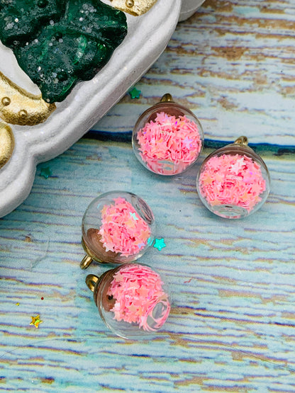 Bolita shaker estrellitas rosado (paquete 4 unidades)