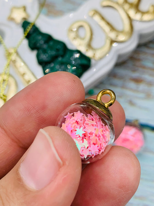 Bolita shaker estrellitas rosado (paquete 4 unidades)