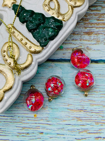 Bolita shaker estrellitas rojas (paquete 4 unidades)