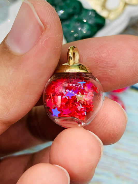 Bolita shaker estrellitas rojas (paquete 4 unidades)