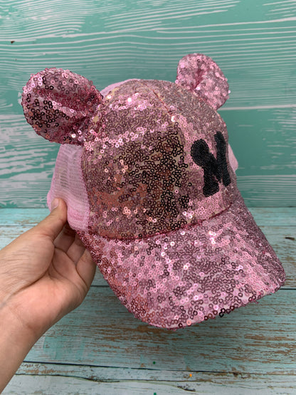 Gorra dorada de mini con lentejuelas tamaño niño MOD09