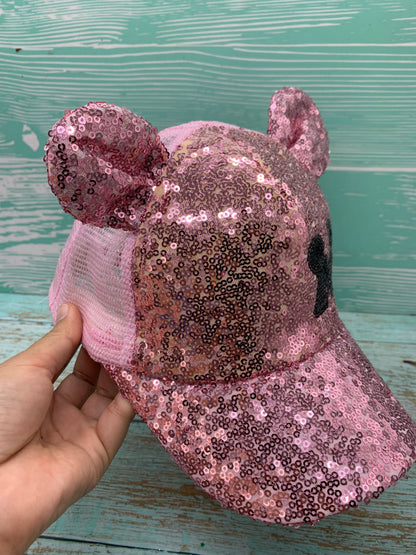 Gorra dorada de mini con lentejuelas tamaño niño MOD09