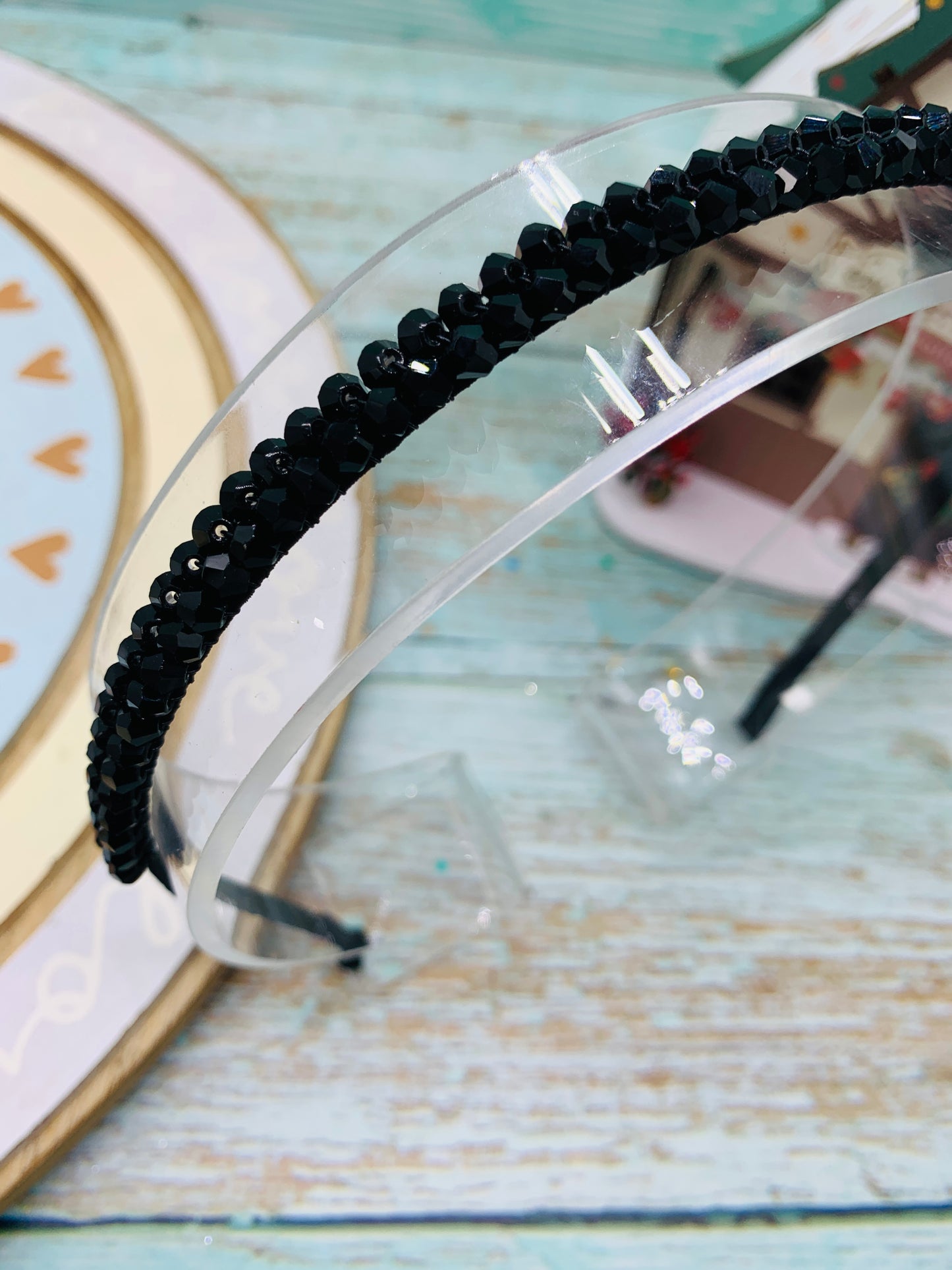 Diadema perlita color negra