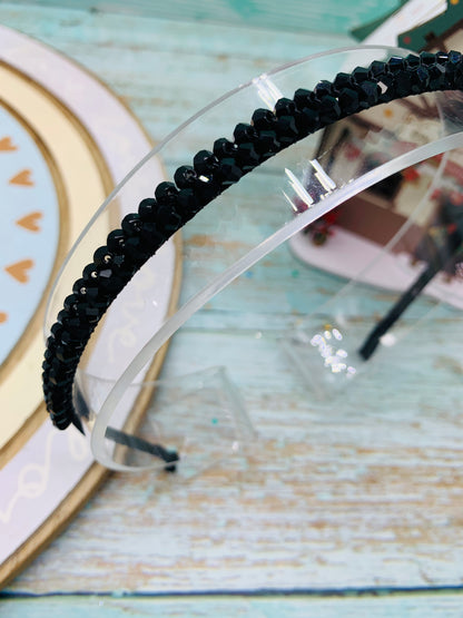 Diadema perlita color negra