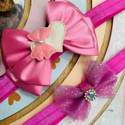 10%OFF Par de Vinchas colores rosa
