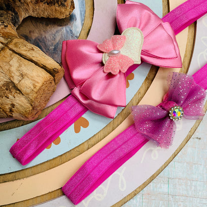 10%OFF Par de Vinchas colores rosa