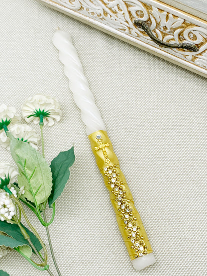 Candela torneada dorada