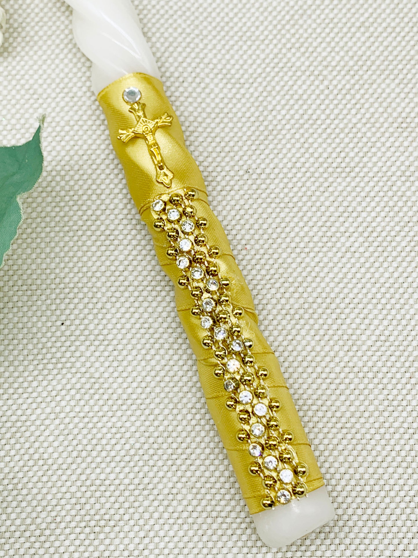 Candela torneada dorada