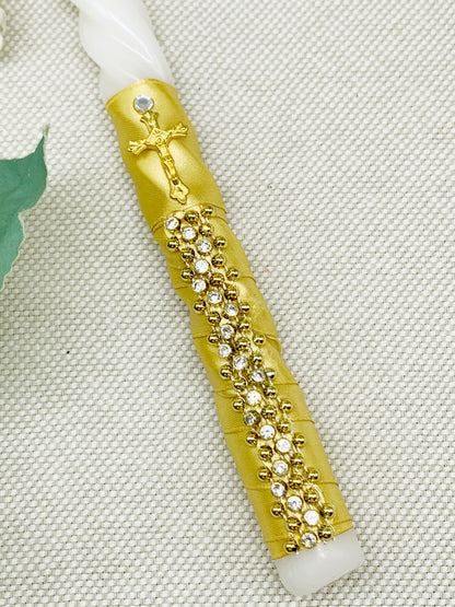 Candela torneada dorada