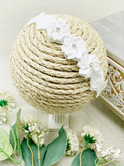 Vincha de banda delgada con flores Modelo 1