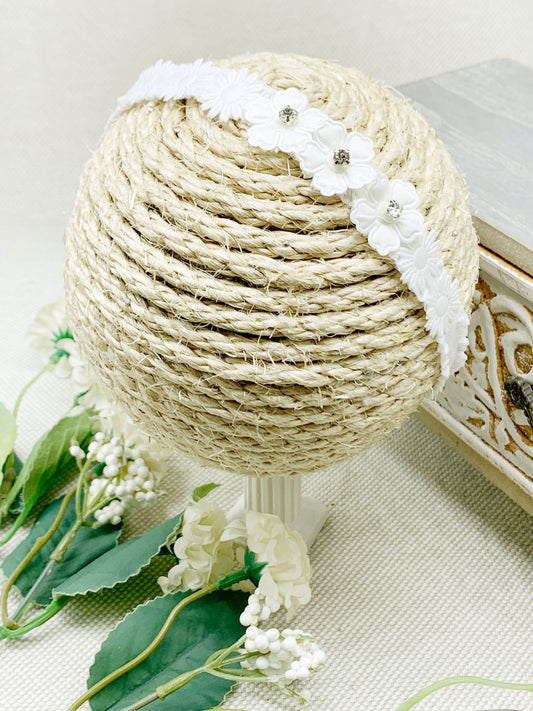 Vincha de banda delgada con flores Modelo 3