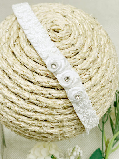 Vincha de banda delgada con flores Modelo 4