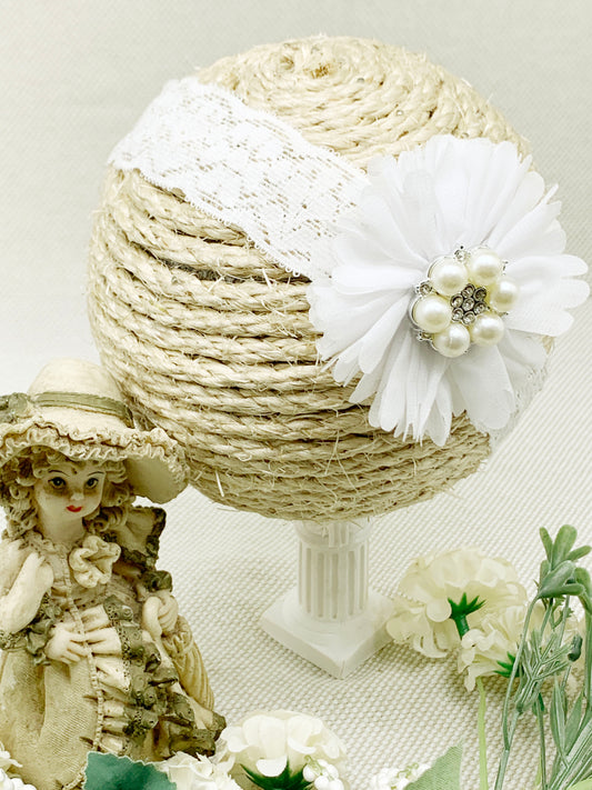 Vincha de banda ancha con flor espiral