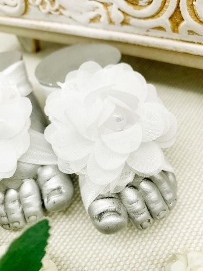 Pies descalzos rosa redonda y perlita