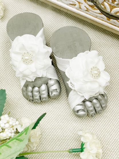 Pies descalzos rosa de gamuza