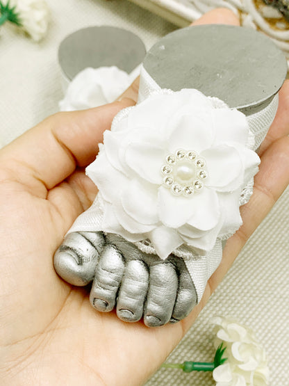 Pies descalzos rosa de gamuza