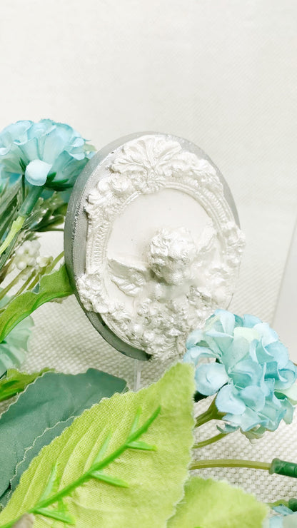 Recuerdito placa ángel de la guarda acabado perla