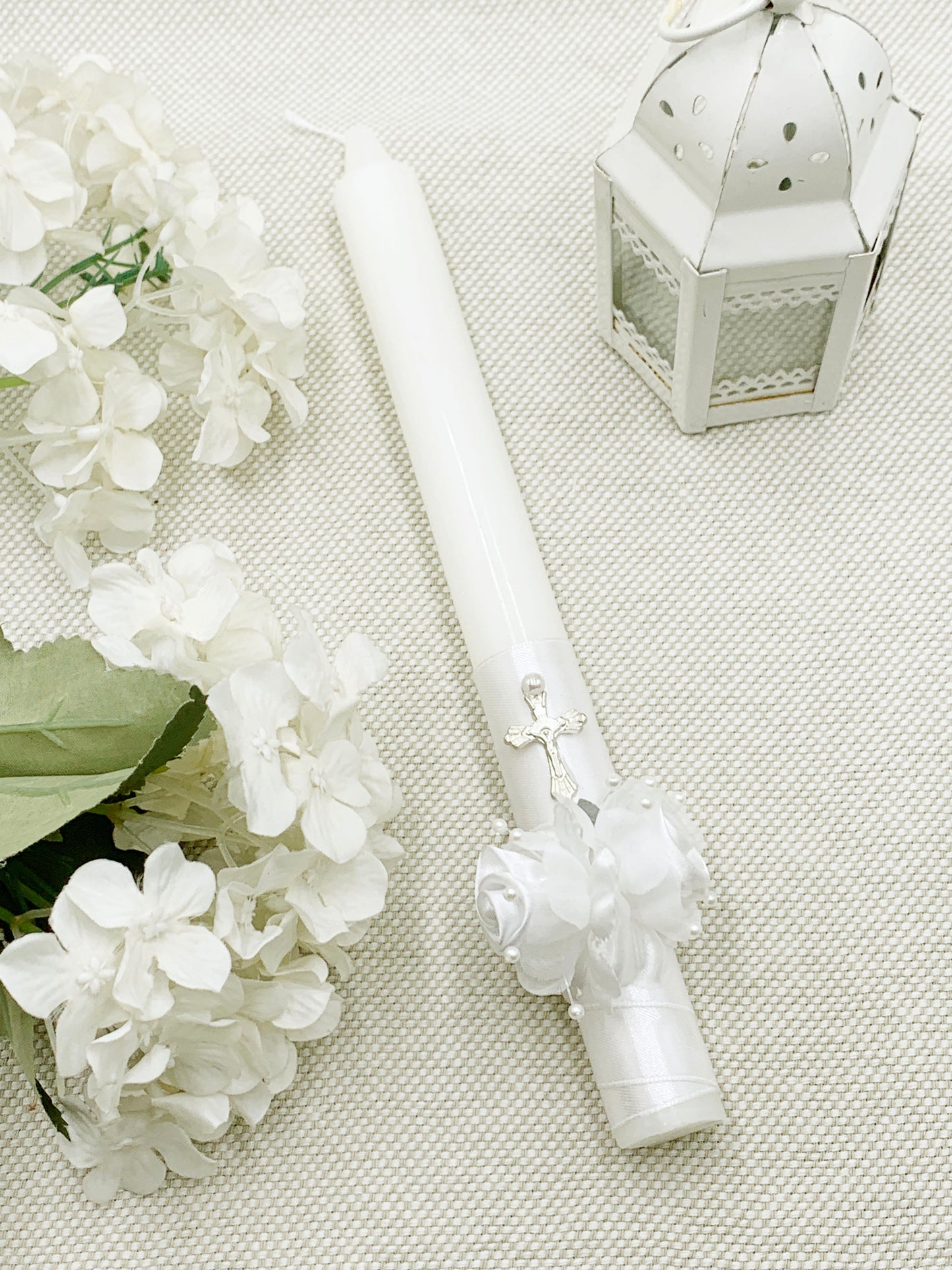 Candela torneada con par florecitas