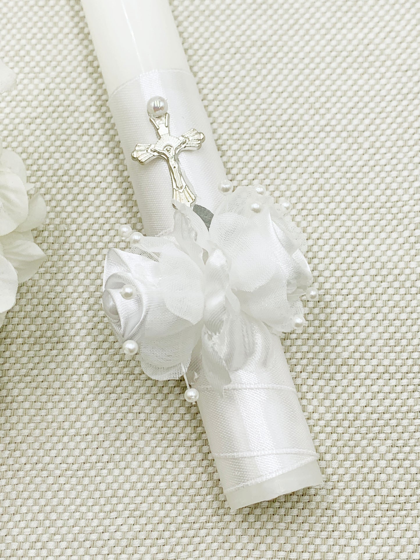 Candela torneada con par florecitas