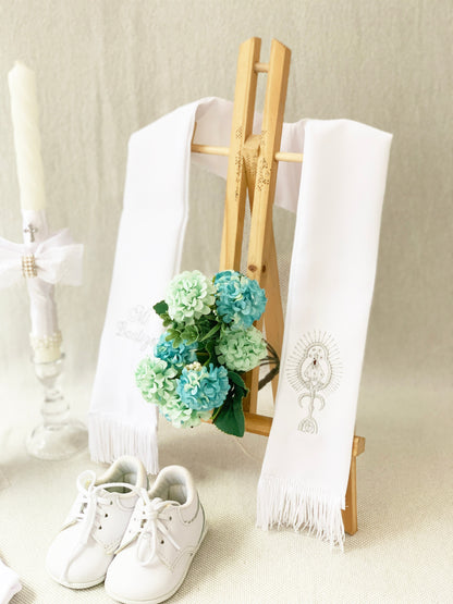 Paquete Set bautismal Virgencita de los Angeles Modelo 3