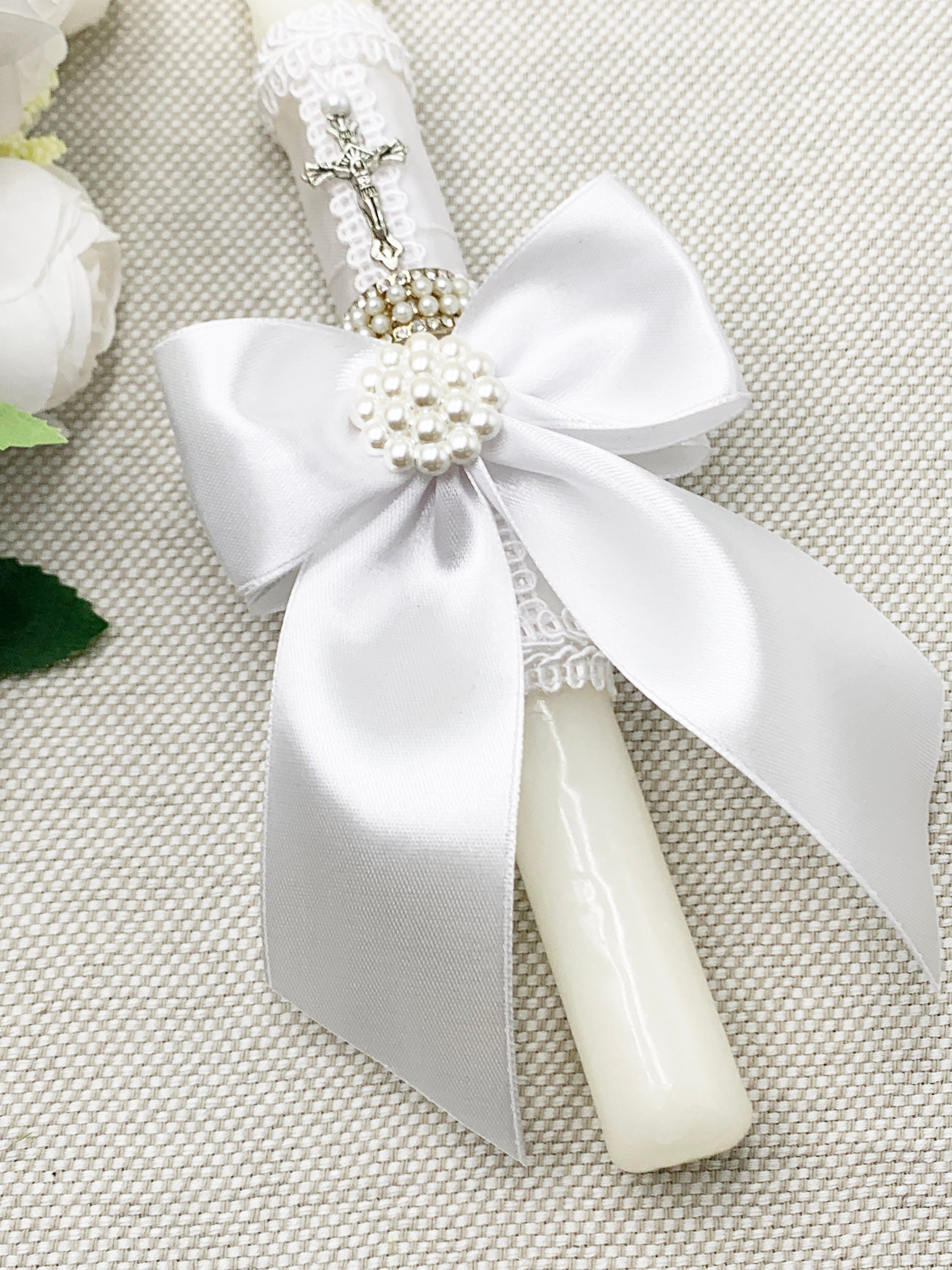 Candela torneada blanca lazo