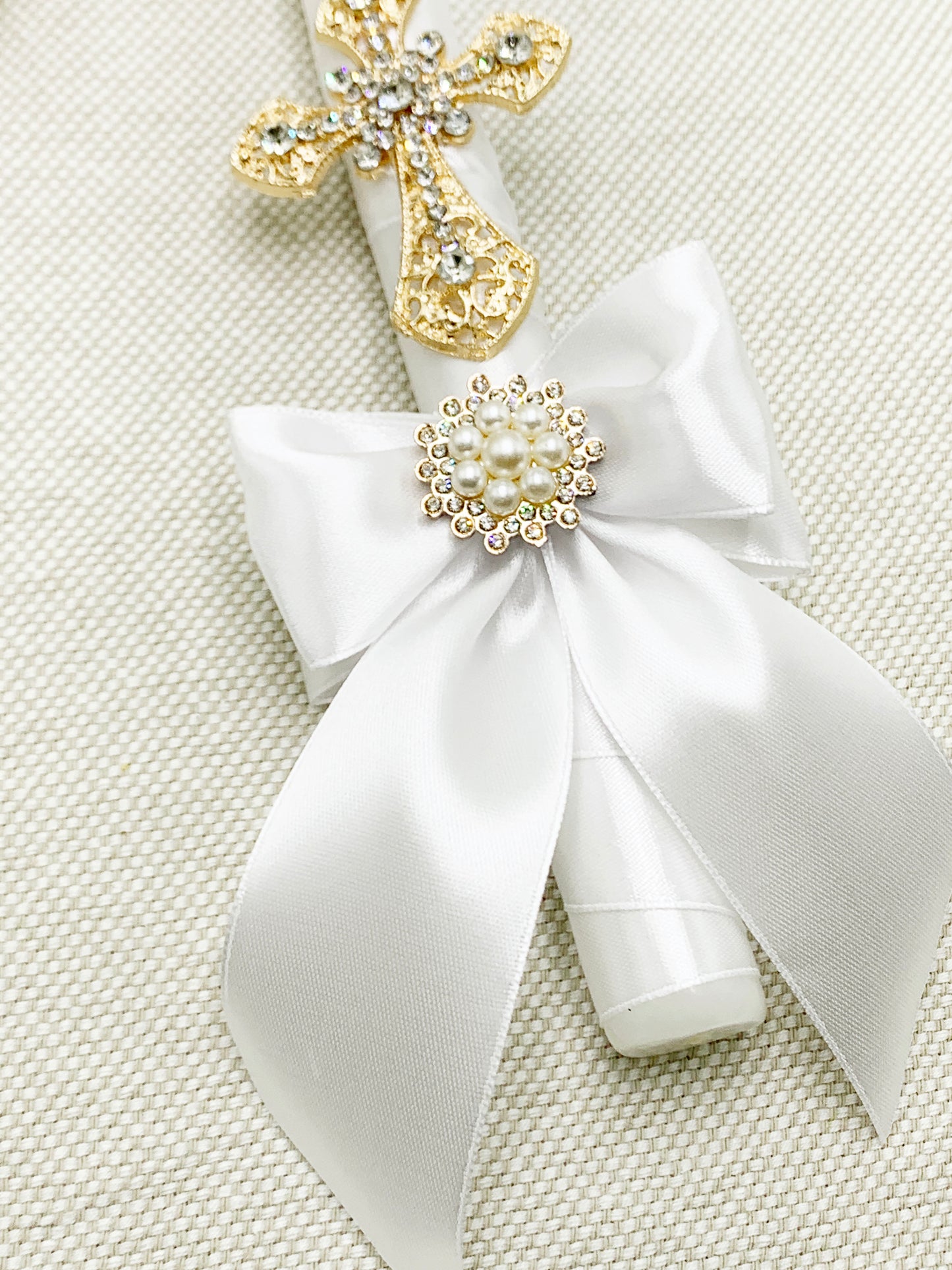 Candela con tonos champagne dorado