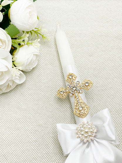 Candela con tonos champagne dorado