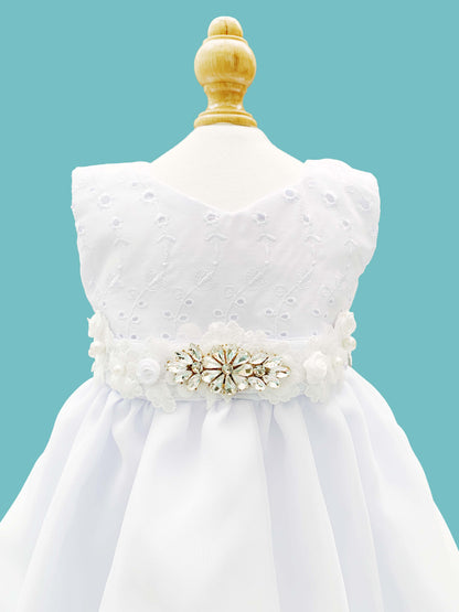 Vestido 3 piezas con labrado + cinturón + calzoncito. Colección Ángel de la guarda Estilo 1