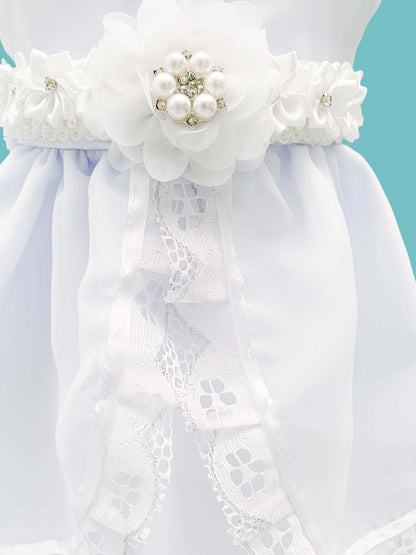 Vestido 3 piezas corte de princesa + cinturón + calzoncito. Colección Ángel de la guarda Estilo 2