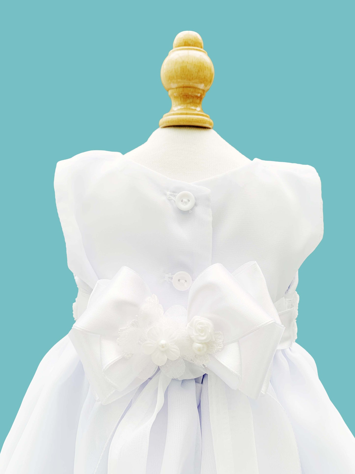 Vestido 3 piezas con labrado + cinturón + calzoncito. Colección Ángel de la guarda Estilo 1