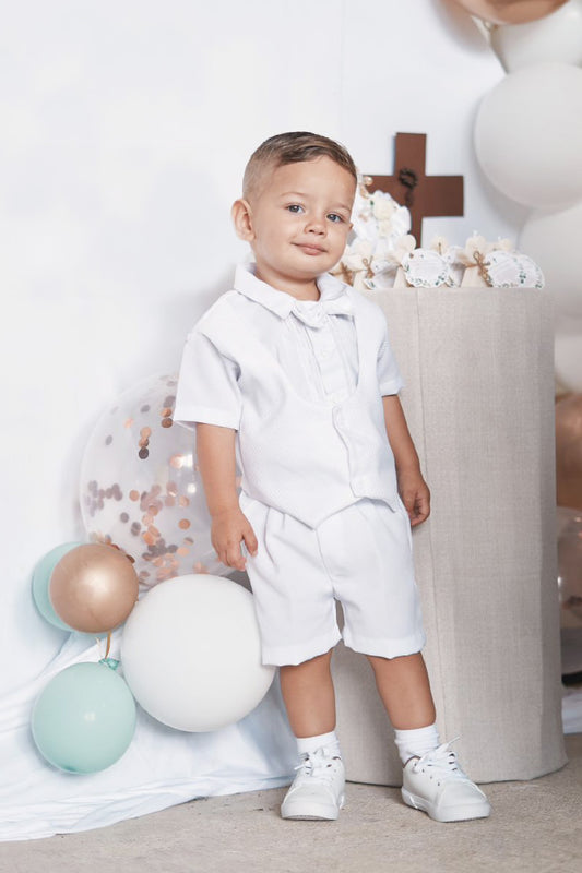 Traje tradicional 3 piezas labrado puntos estilo pantalón o short