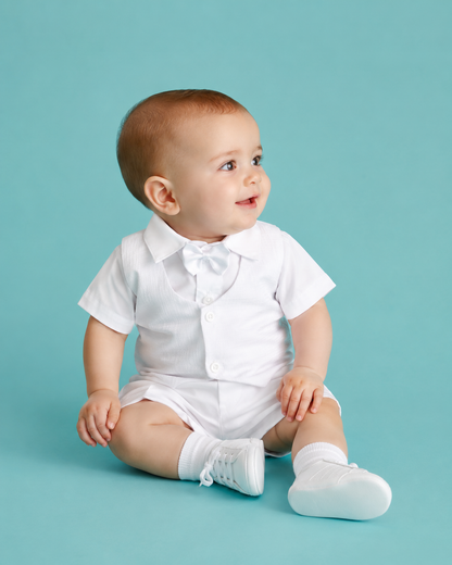 Traje con chaleco piel de elefante estilo pantalón o short