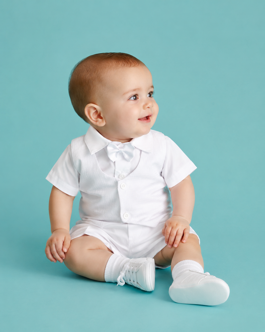 Traje con chaleco piel de elefante estilo pantalón o short