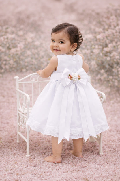 Set de Vestido 3 piezas desmangado con librete + cinturón + calzoncito. Colección palo rosa Estilo 1