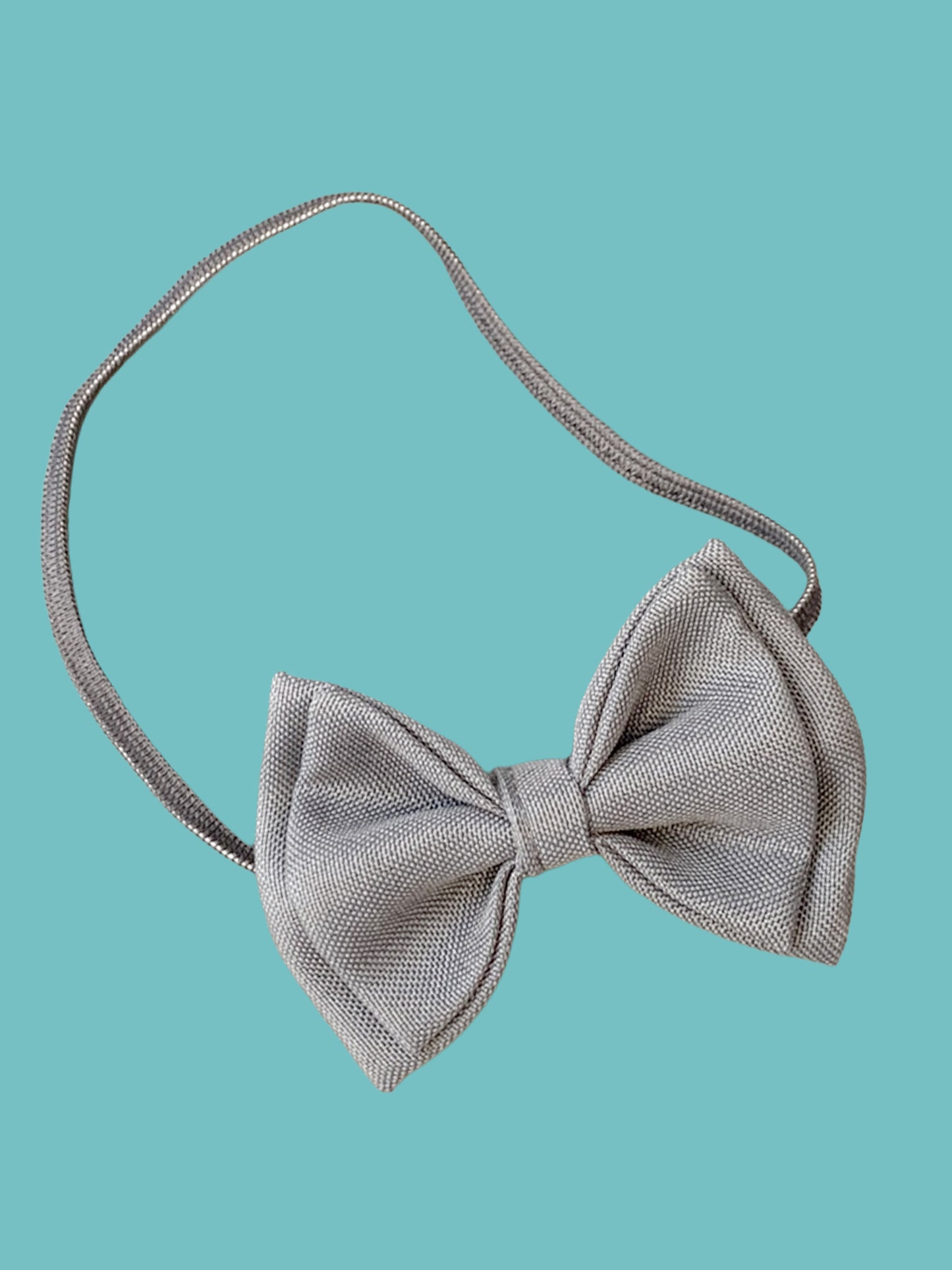 Corbatín doble gabardina gris