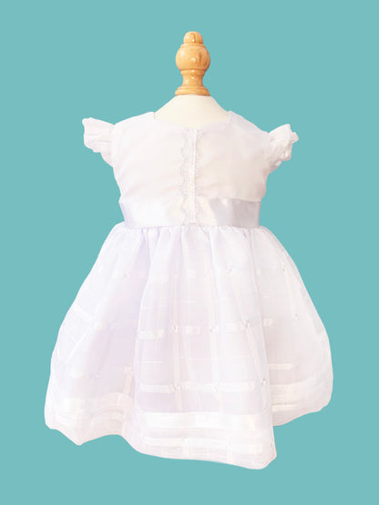 Vestido media manga y encaje centro