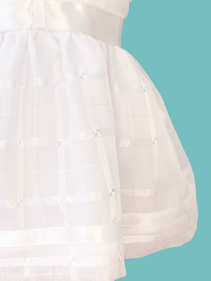 Vestido media manga y encaje centro