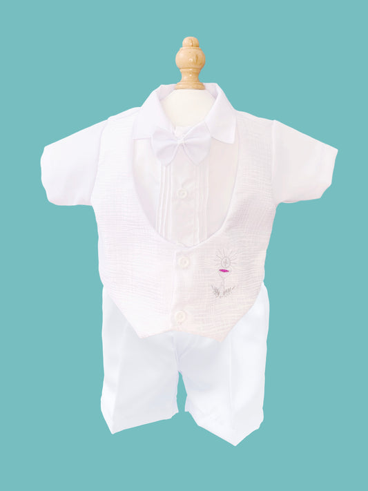 Traje tradicional 3 piezas labrado piel de elefante bordado caliz estilo short