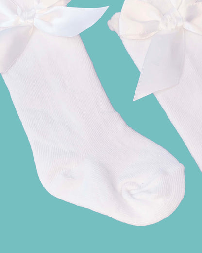 Medias alta con lacito algodón