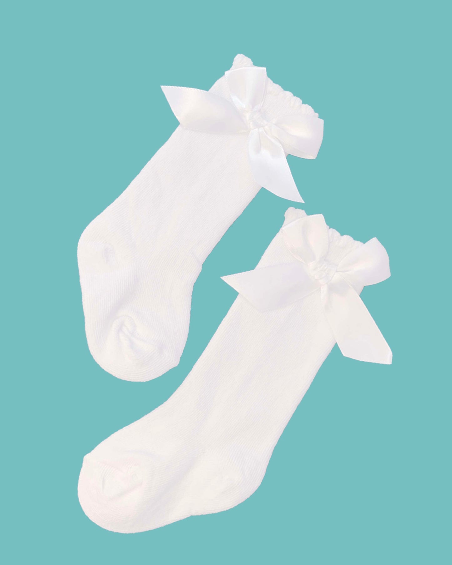 Medias alta con lacito algodón