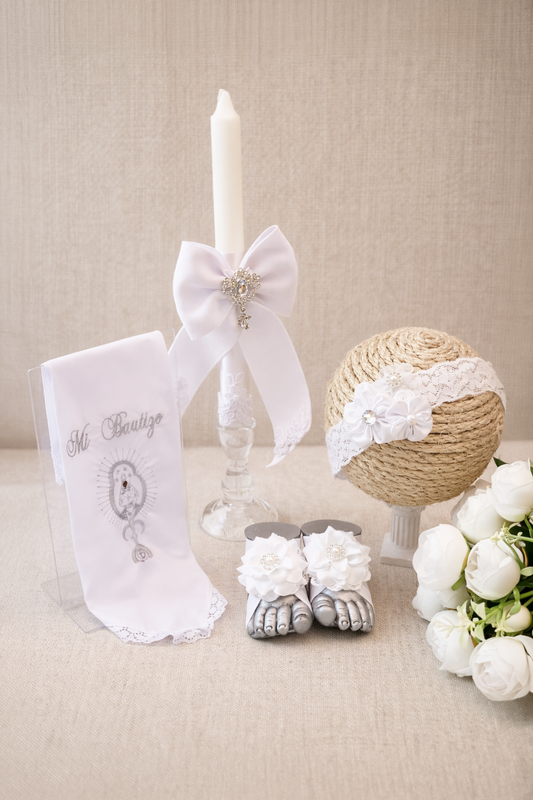 Paquete Set bautismal Virgencita Modelo 8