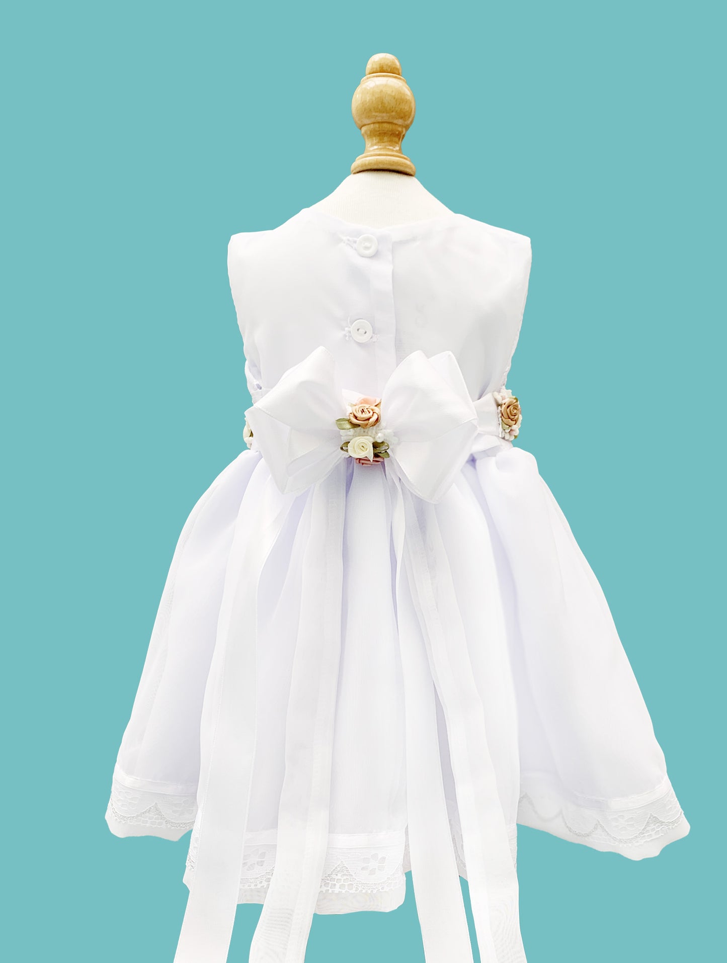 Vestido desmangado con librete + cinturón colección palo rosa Estilo 2