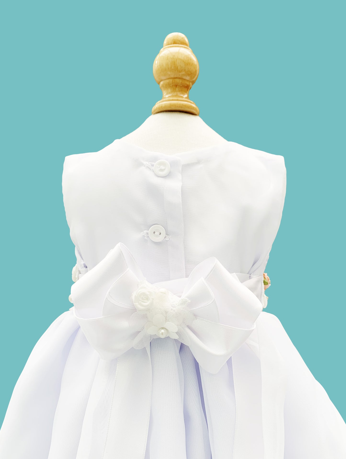 Vestido desmangado con librete + cinturón colección palo rosa Estilo 3