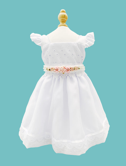 Vestido con tirante grueso vuelito + cinturón colección palo rosa Estilo 1