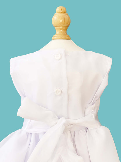 Vestido desmangado con detalle mini rosa pecho cuadriculado