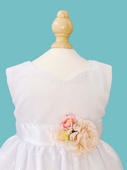 Vestido desmangado con detalle mini rosa falda cuadriculada